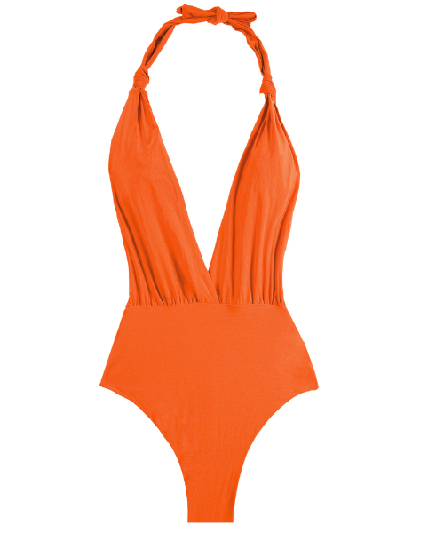 Photo of an orange one piece swimsuit