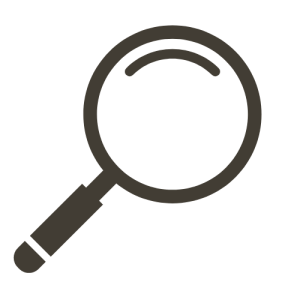 Clip art of a gray magnifying glass