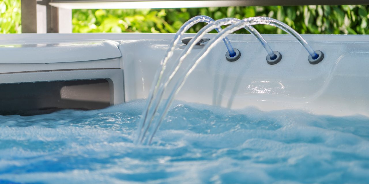 Image of a clean and clear hot tub water feature